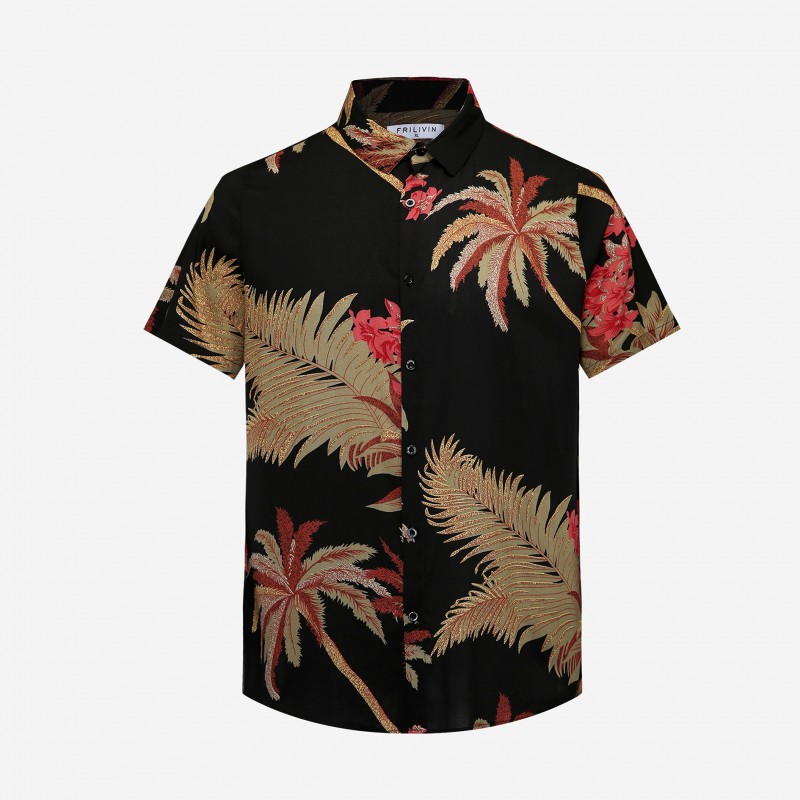 CAMISA GREAT TIMES PALMS BLACK SS23