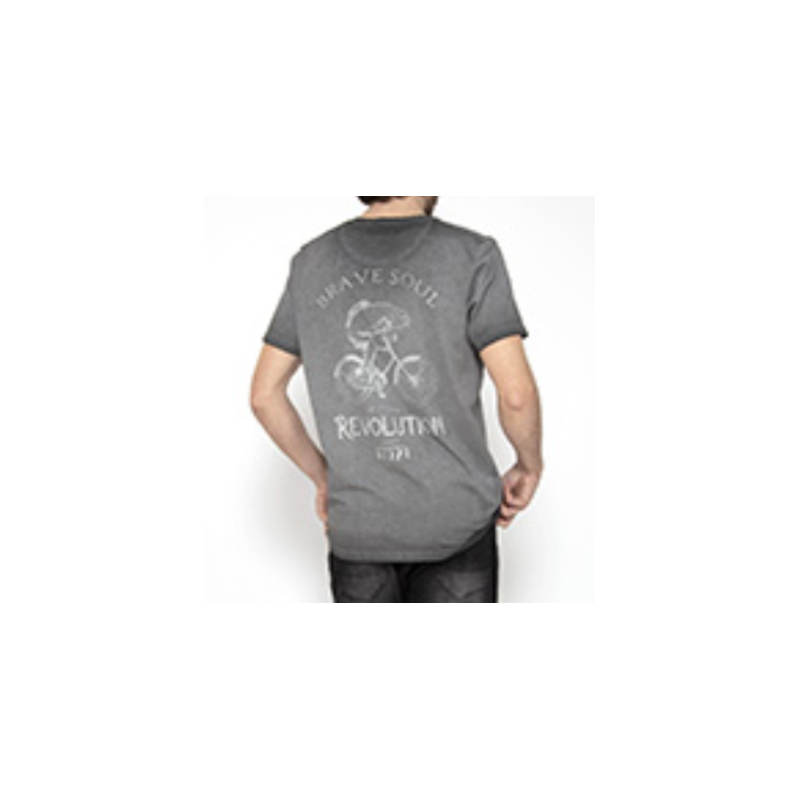 CAMISETA BRAVE SOUL FISH GRIS SS23