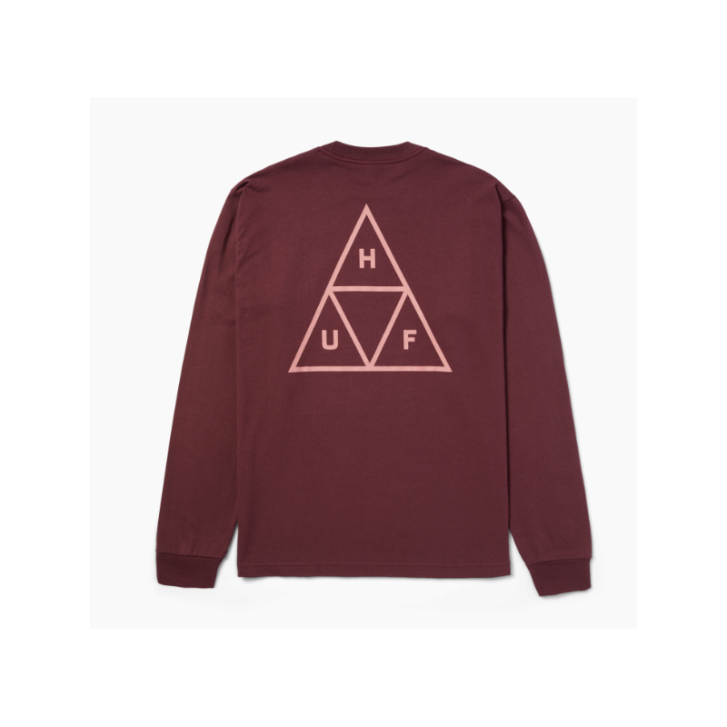 HUF SET TRIPLE TRIANGLE LONG SLEEVE T-SHIRT EGGPLANT