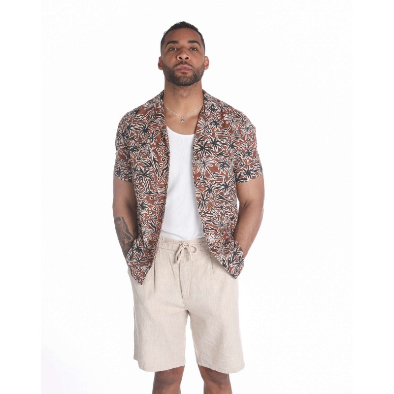 CAMISA GREAT TIMES PALMS BROWN SS24