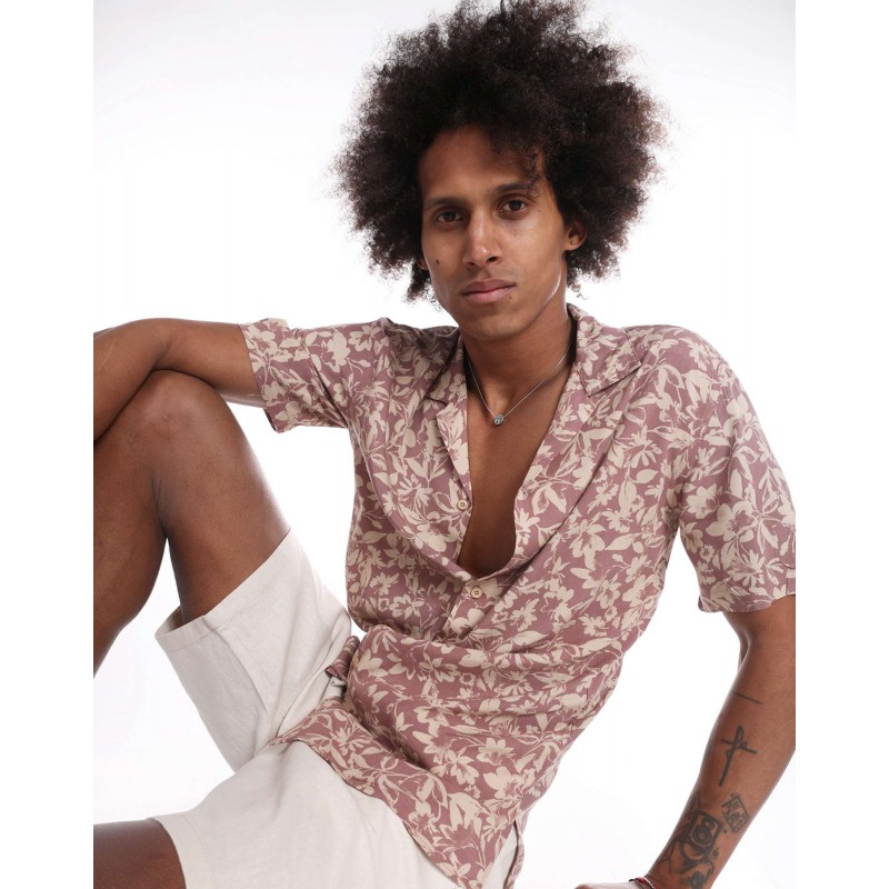 CAMISA GREAT TIMES FLOWERS BURDEOS SS24