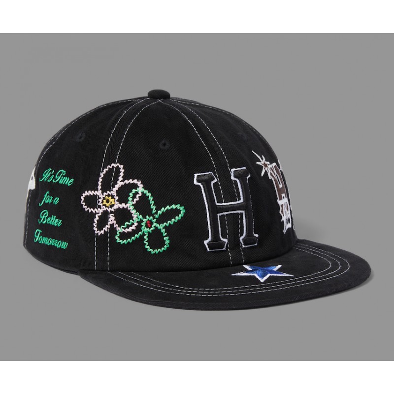 Gorra Huf 6 Panel Black