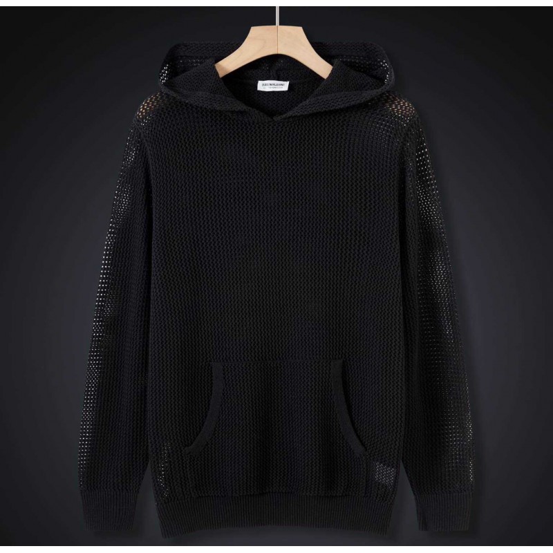 SUDADERA CROCHET BLACK FW24