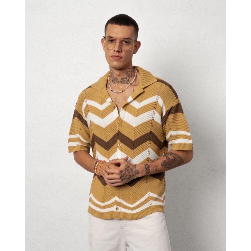 CAMISA CROCHET CAMEL FW24