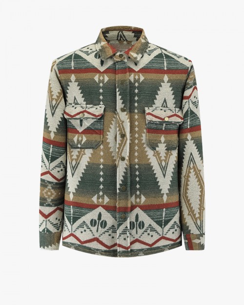ETHNIC OVERSHIRT GREEN FW24