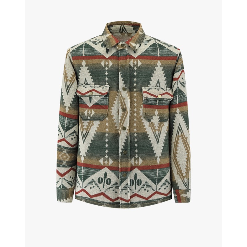 ETHNIC OVERSHIRT GREEN FW24