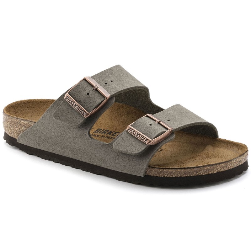 BIRKENSTOCK ARIZONA BIRKO FLOR NUBUCK STONE